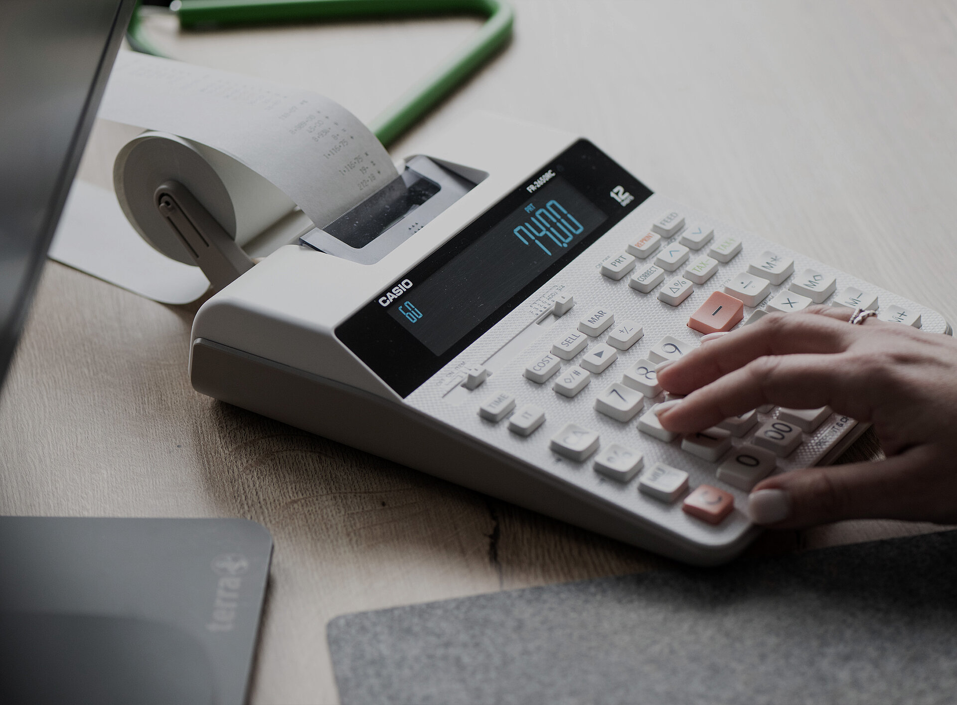 Nahaufnahme eines Steuerrechners